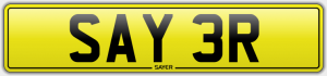 sayer cherished number plate