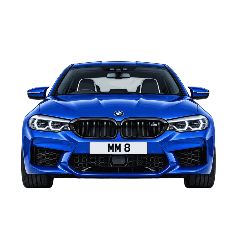 BMW M5 wearing the MM 8 number plate
