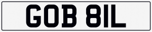 Gobble goblin cherished number plate GOB 81L